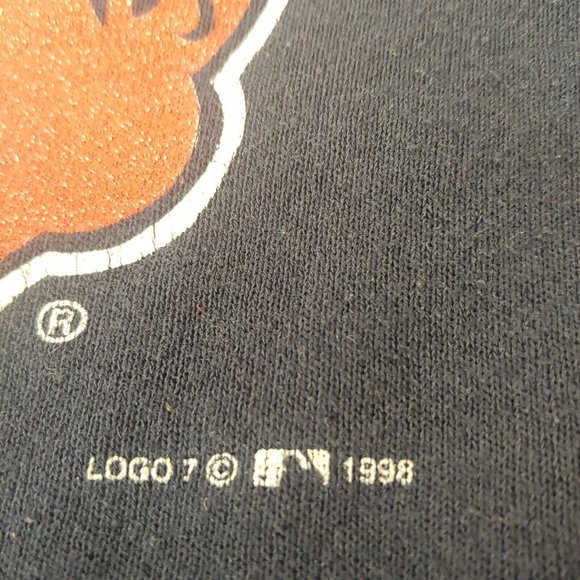 Vintage Cleveland Indians Baseball Logo 7 Men XL Sweatshirt Navy MLB Crew Retro - Picture 7 of 7